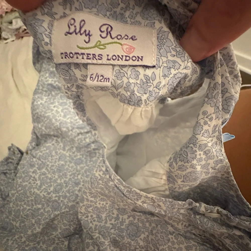 Trotters Light Blue Floral Baby One-Piece Bodysuit